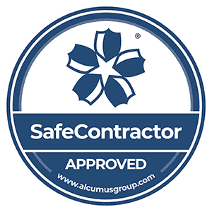 SafeContractor Approved seal badge from Alcumus Group