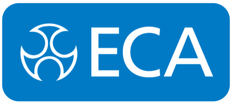 ECA logo with blue background